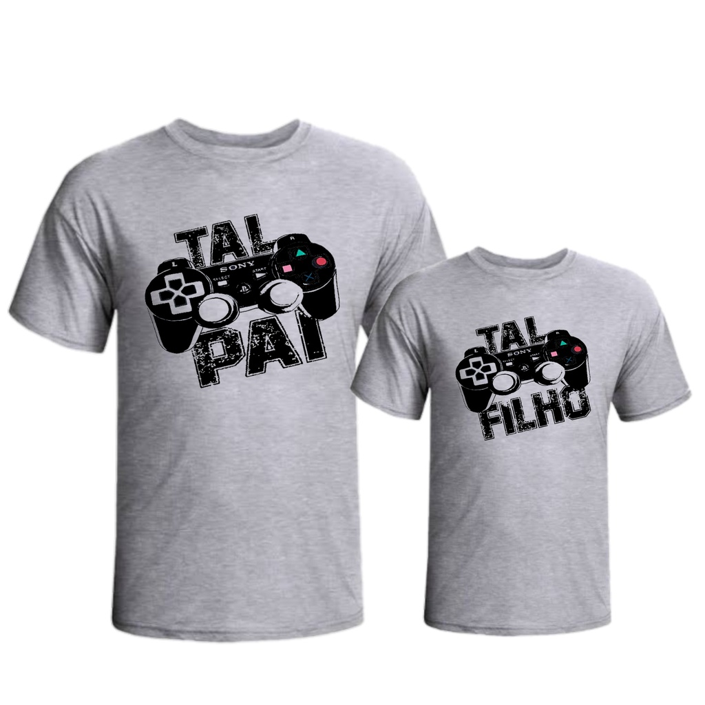 Kit 2 camisetas tal pai tal filho video game controle play barato | Shopee  Brasil