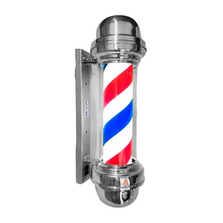 Barber Pole Poste de Barbeiro Gira e Acende 65cm pirulito giratório iluminação sinalizador interno externo luz barbearia