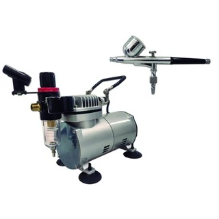 Kit Aerografia ONETOOLS - Compressor Ar Direto Aerografia + Aerógrafo 0,3mm Copo Fixo