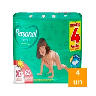 Fralda Personal Soft e Protect Giga Tamanho XG 4 Pacotes com 60 Unidades