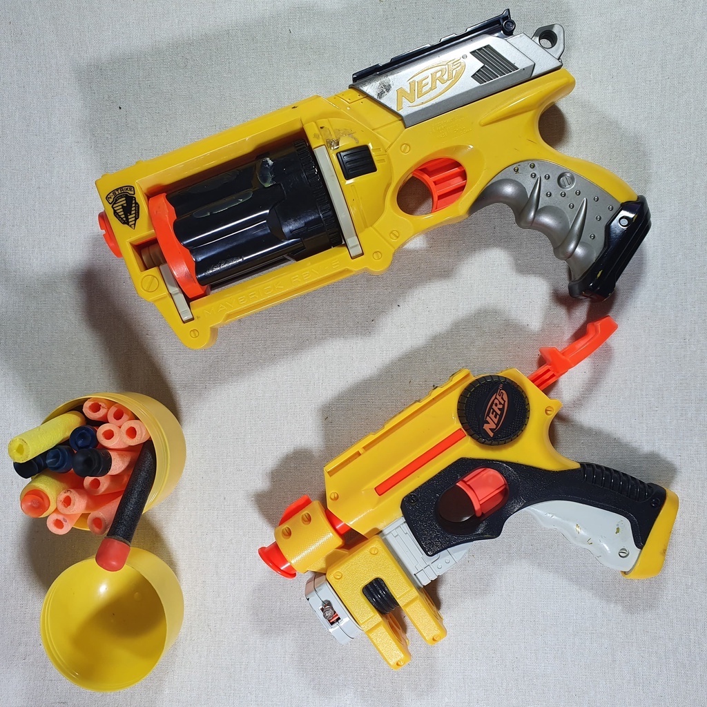 Arma Brinquedo Pistola Nerf + Pulseira + Scope + 30 Dardos