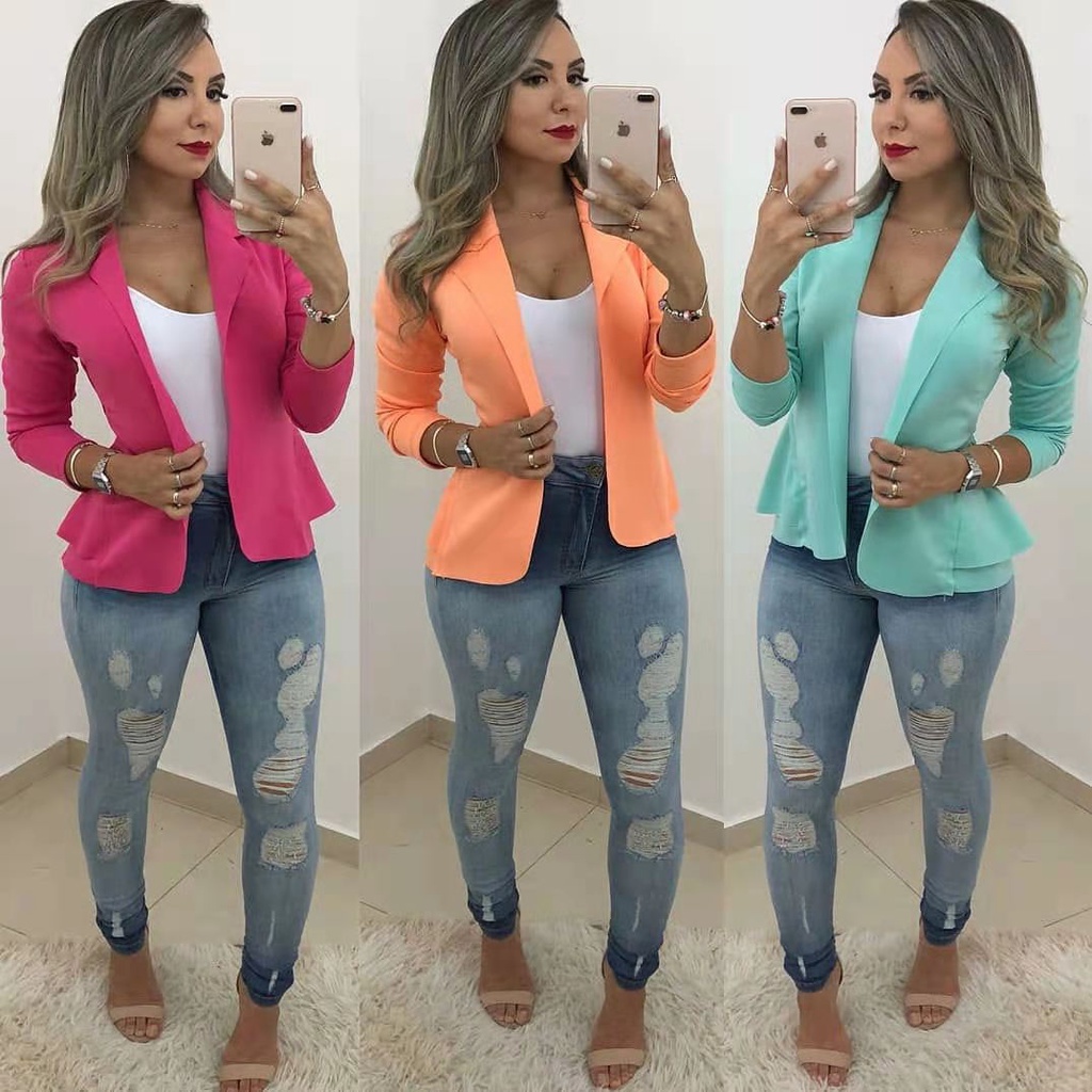 Calça jeans best sale com blazer feminino