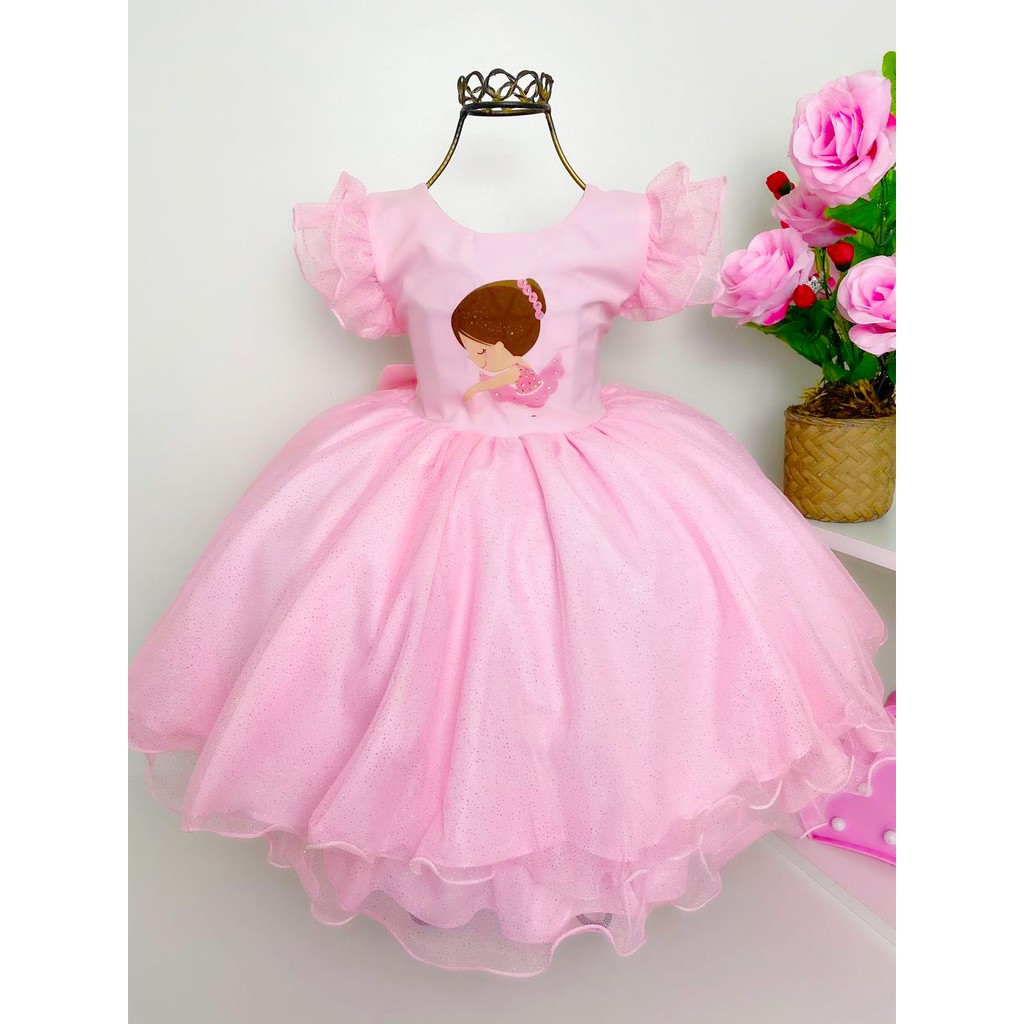 Vestido de festa cheap infantil tema bailarina