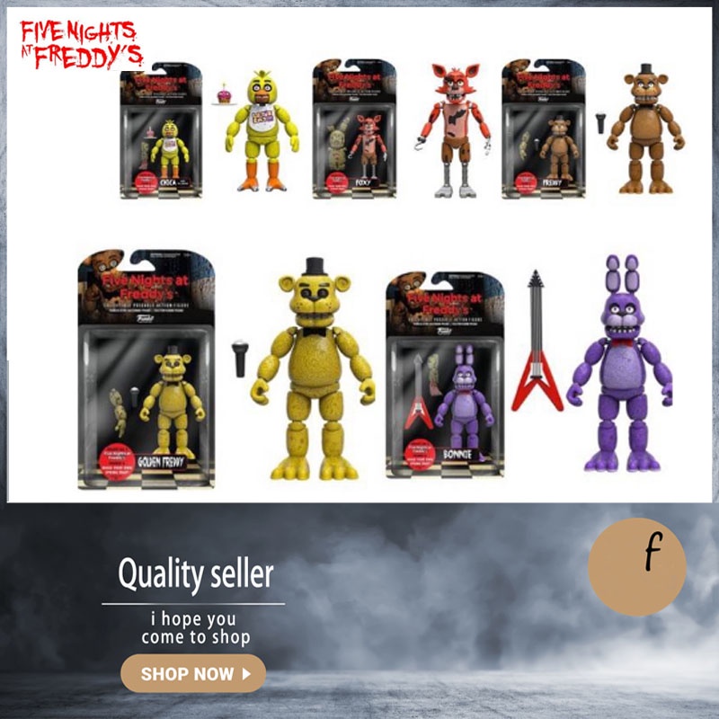 Kit 6 Bonecos Animatronics Five Nights At Freddy's Nightmare no