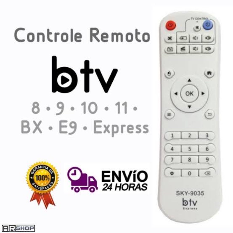 Controle Remoto BTV compatível com modelos antigos