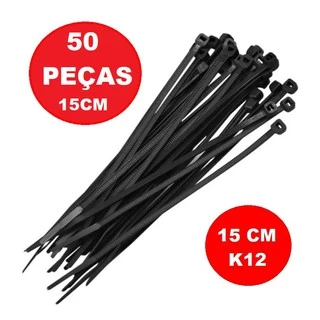 50 Cintas plásticas abraçadeira 15cm K12
