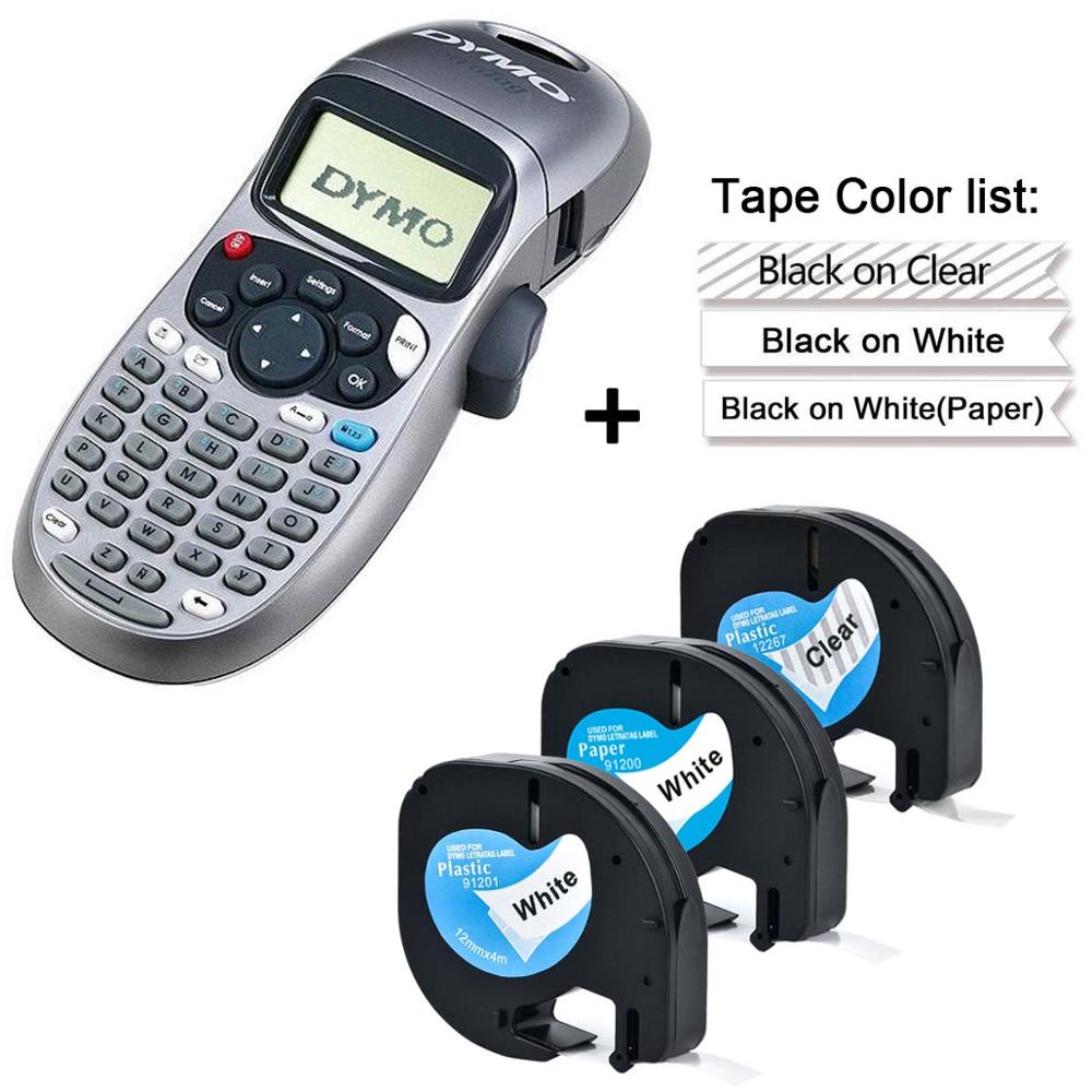 10/3/5 Pçs 91201 12267 91200 Compatível Para Fitas De Etiquetas Dymo Letratag Preto No Branco
