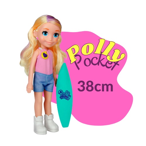 Boneca Polly Pocket Grande Camping/Surf Pupee - Up Brinquedos