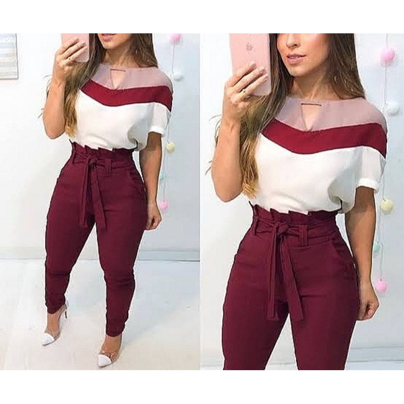 Calça na cor store marsala