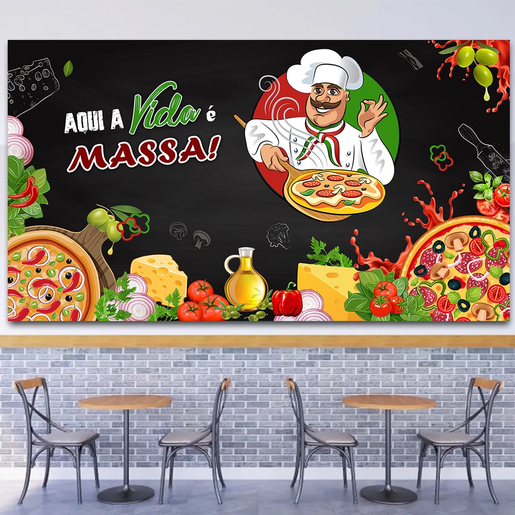 Adesivo Murale Pizza - Emmeciquadro, Rimovibile E Lavabile, Prodotto Italiano (Colore: Nero Opaco) - 2