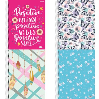 Kit Combo Com 4 Unidades Caderno Universitário Bom D+ 10 Materia 160 Folhas