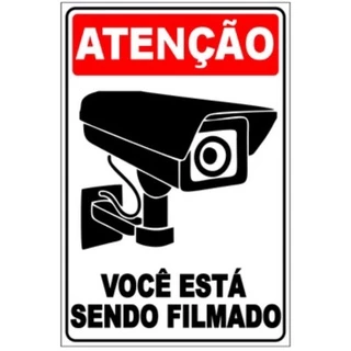 Placa Atenção Você Está Sendo Filmado 30x20cm