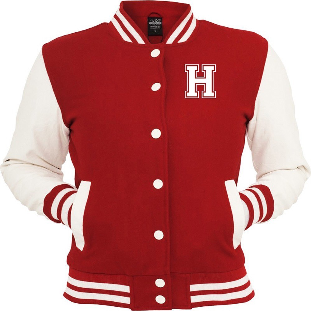 Jaqueta College Americana Letra H Bordada Alto Relevo, Algodão