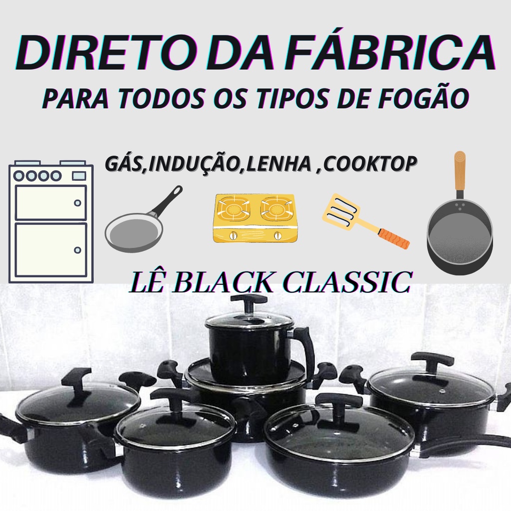 Jogo de Panelas Antiaderente Ceramica Cooktop Fogão Indução Kit 10