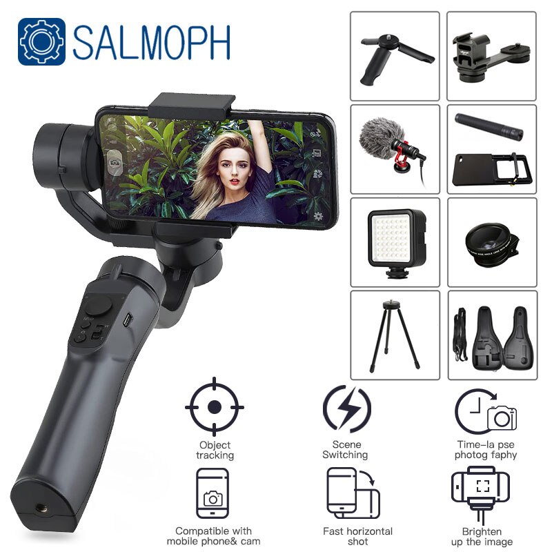 S5B/F6 3 Axis Handheld Cardan Estabilizador De Vídeo Celular Registro ...