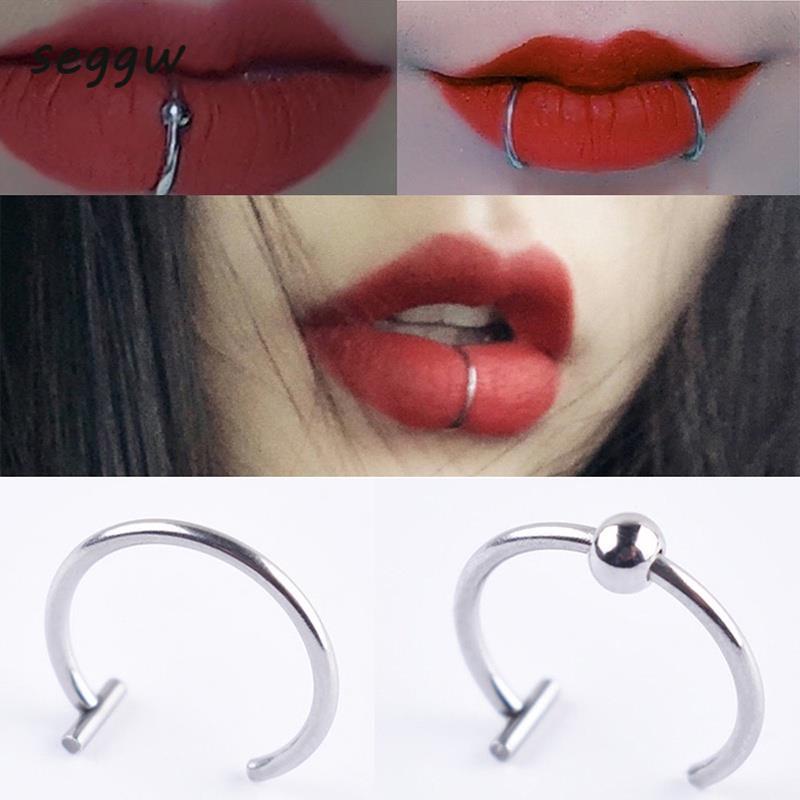 Anel de lábios de goth, piercing de aço inoxidável bcr para septo