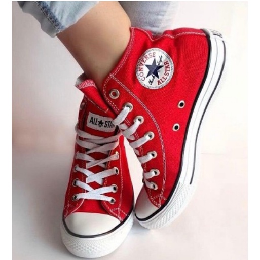 All star best sale vermelho cano alto