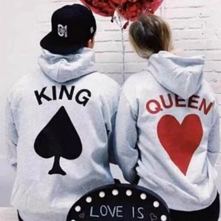 Kit Casal Blusa Moletom Combinando Namorados Rei Rainha Dama Copas Valete Poker Truco Baralho