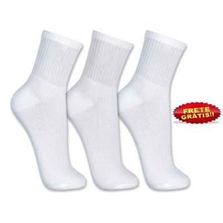 Kit 12 Pares Meia Masculina Branca