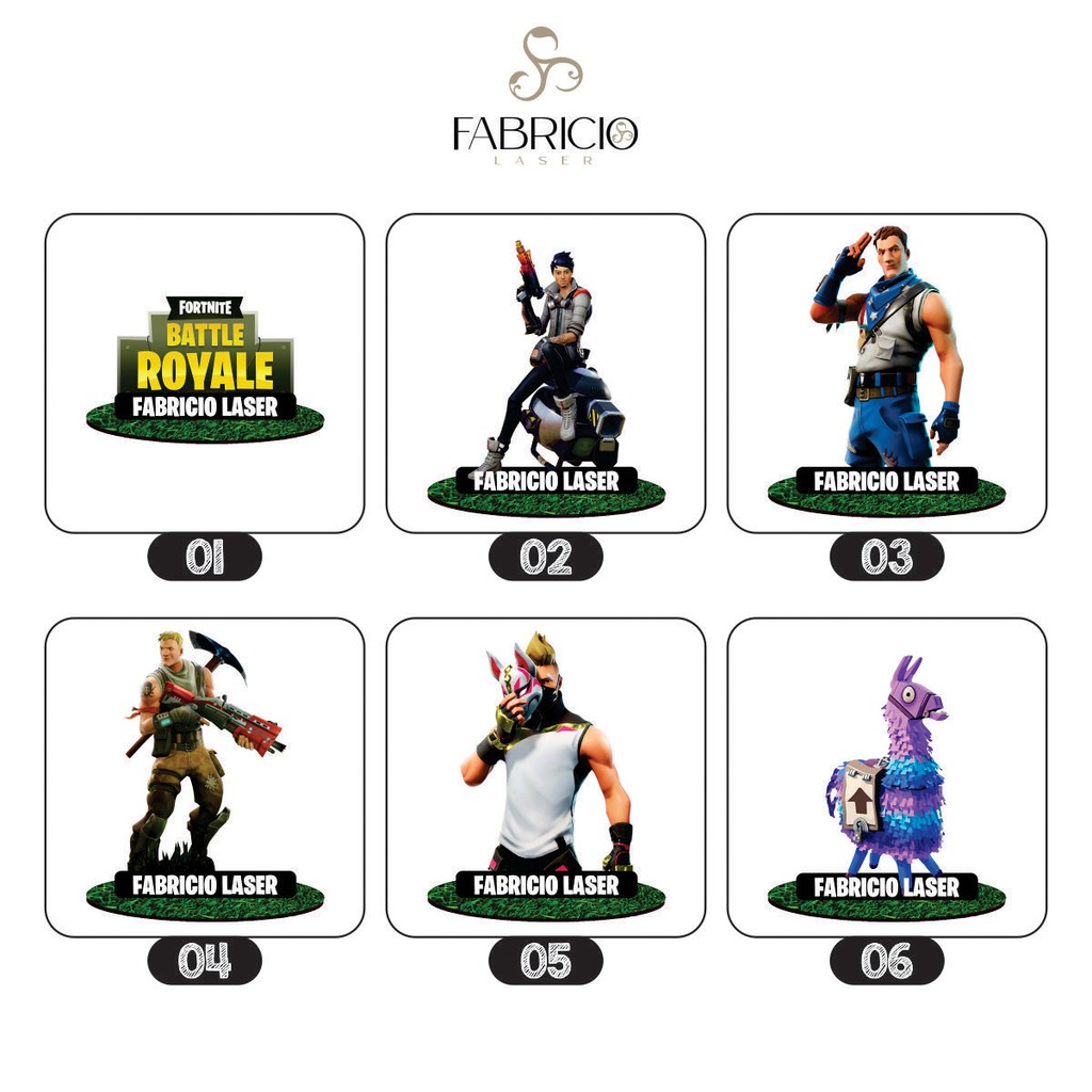 15 Centro De Mesa Fortnite Jogos Festa Personalizado Mdf