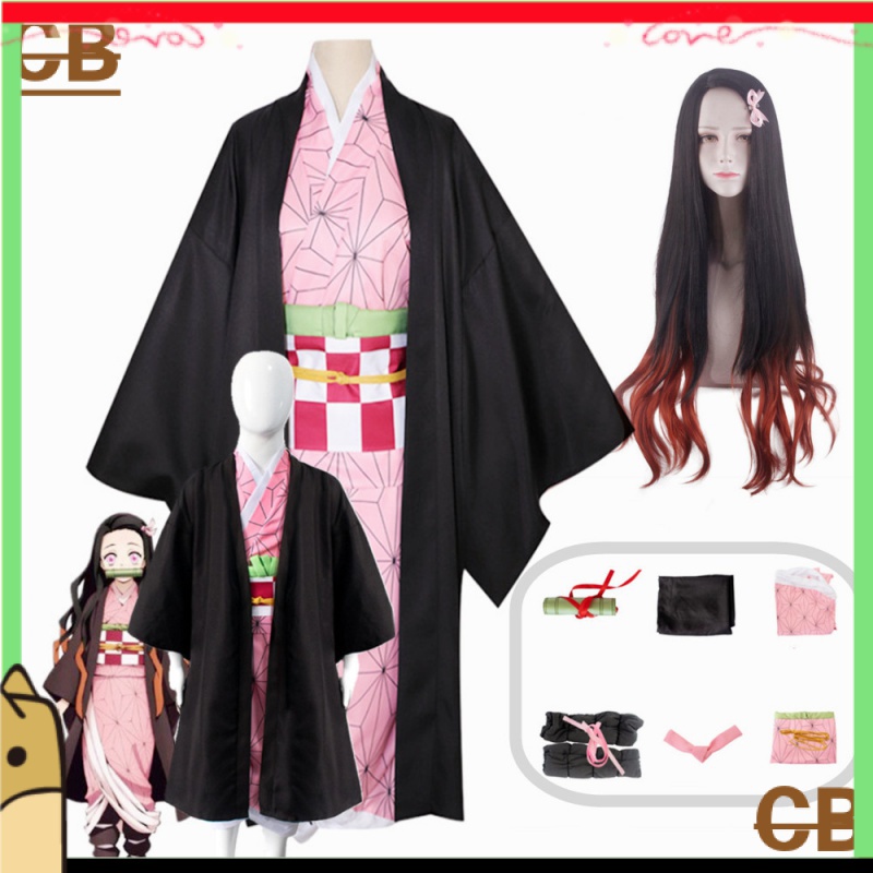 Crianças adultas anime matador demônios kimetsu no yaiba kamado nezuko quimono quimono traje cosplay lembrancinhas festa halloween