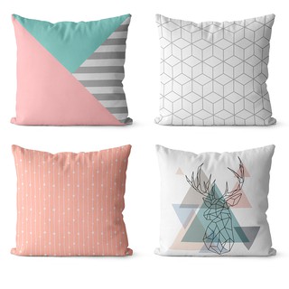 kit 4 capas de almofadas rena escandinava