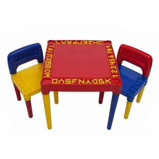 Mesa De Jogo E Cadeira De Atividade De Areia De Água, Mesa De Plástico  Ajustável Em Altura Com 2 Cadeiras, Fácil De Instalar (Color : Red, Size :  120x60x52-64cm)