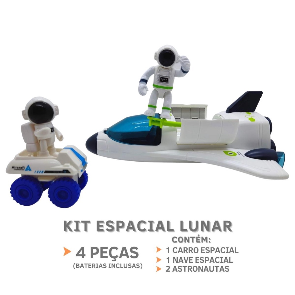 Kit Astronauta Missão Espacial Brinquedo Infantil - 2 Veículos Sendo: 1 ...