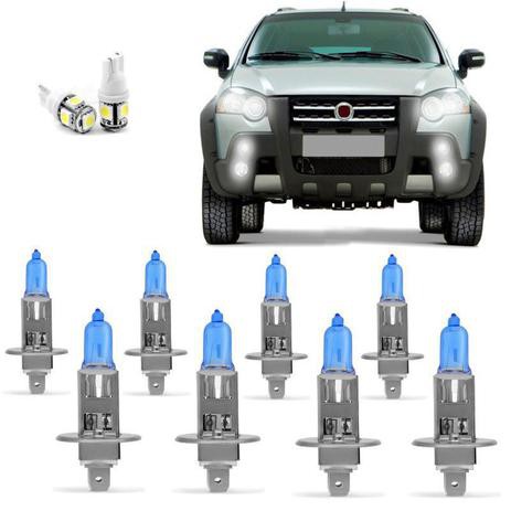 Lampadas Palio Weekend Strada Adventure Super Brancas + Leds