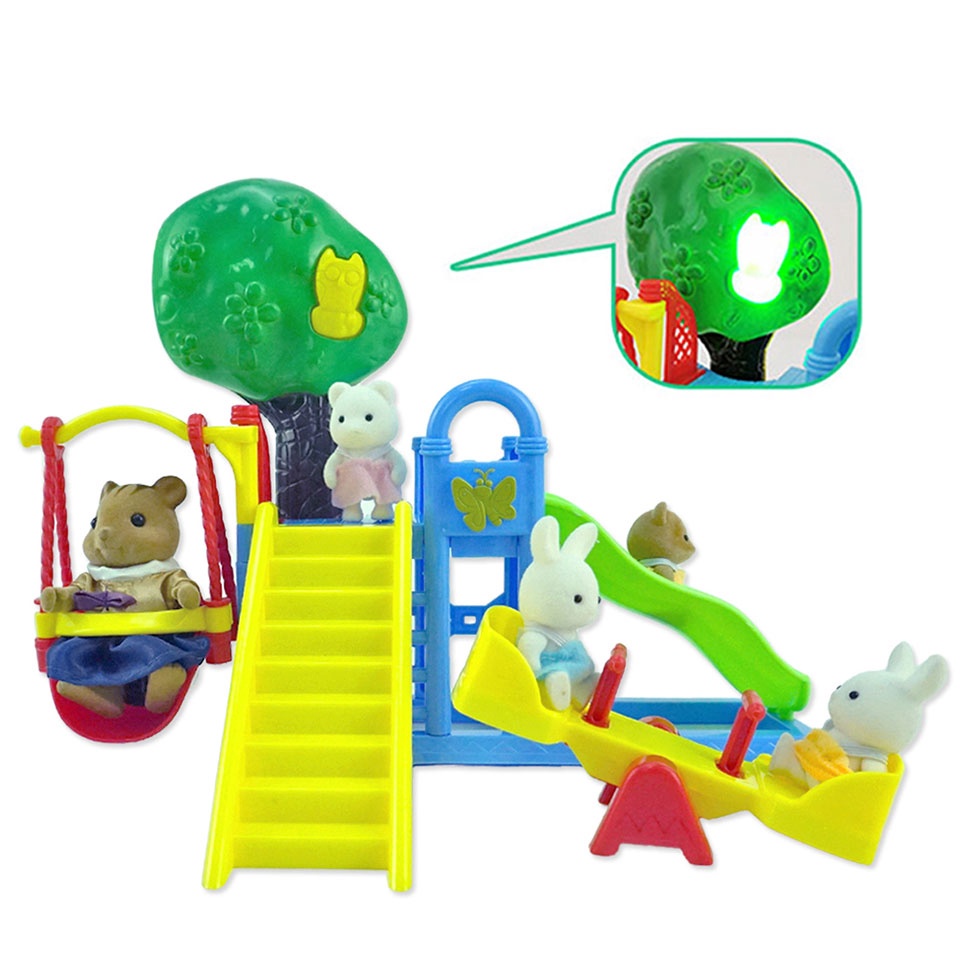 Conjunto de jogos de famílias sylvanian parque de diversões infantil,  figuras de jogos, conjuntos infantis, brinquedos