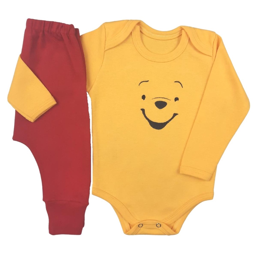 Conjunto Roupa Bebê Menina Menino Body Ursinho Pooh e Calça Mijão ...