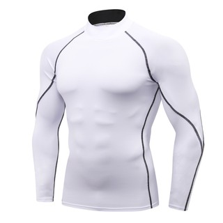 compression shirt Camisa justa masculina com mangas compridas, camisa de  corrida, camisa de treinamento esportivo (Color : A1, Size : Small) :  : Moda