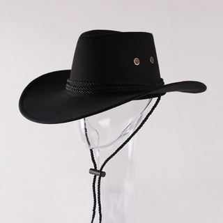 LUOZZY Chapéu de cowboy preto chapéu de cowboy ocidental para