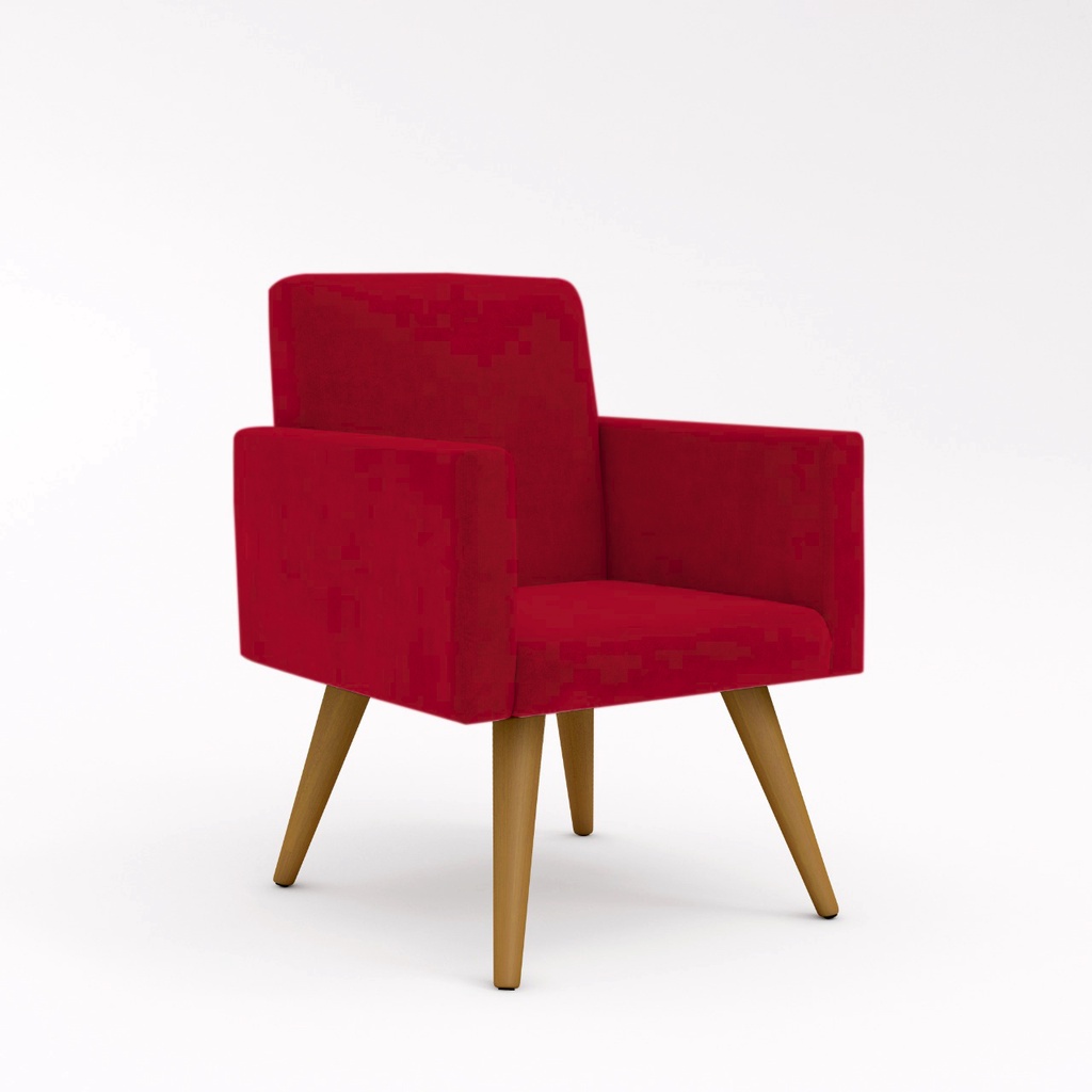 Cadeira Poltrona Para Escritório - Balaqui Decor Cor:Vermelha