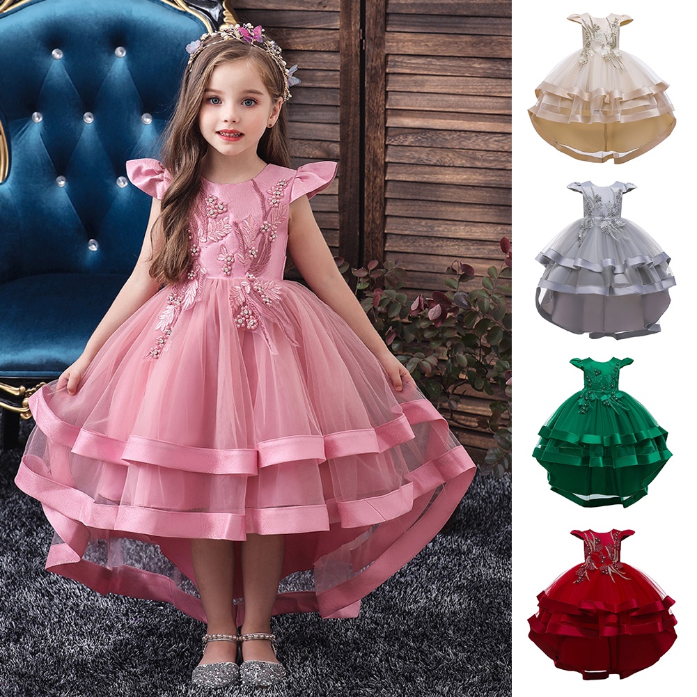 Vestido kawaii rosa arco para bebés, roupa de criança, babados vestidos em  camadas, boutique, moda chique, glamouroso, novo, 2023 - AliExpress