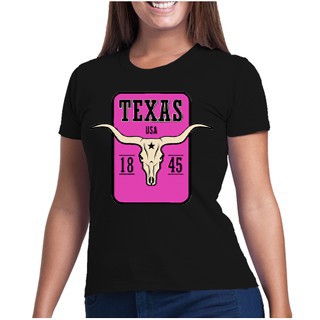 Camiseta Country Baby Look Texas Rosa 1845.