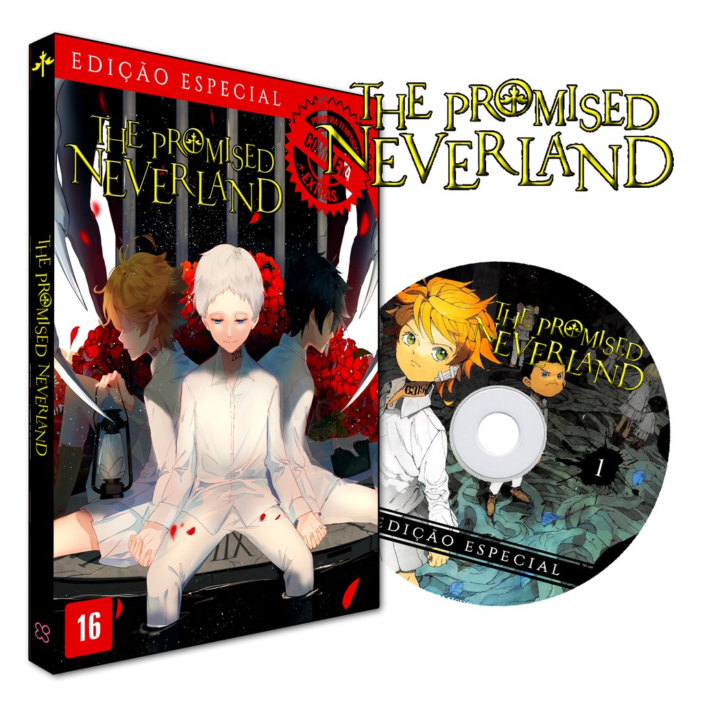 DVD Anime The Promised Neverland - 1 Temporada COMPLETA + EXTRAS Edição  Especial COM ADESIVOS