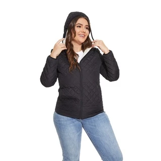 Casaco de moda quente com capuz feminino outono e inverno