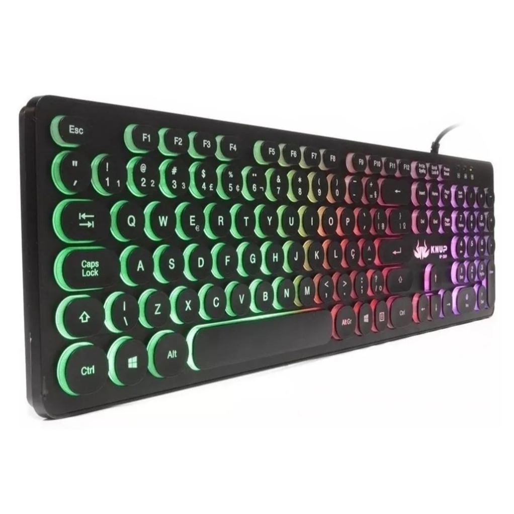 Teclado gamer Knup KP-2059 QWERTY português Brasil cor preto com