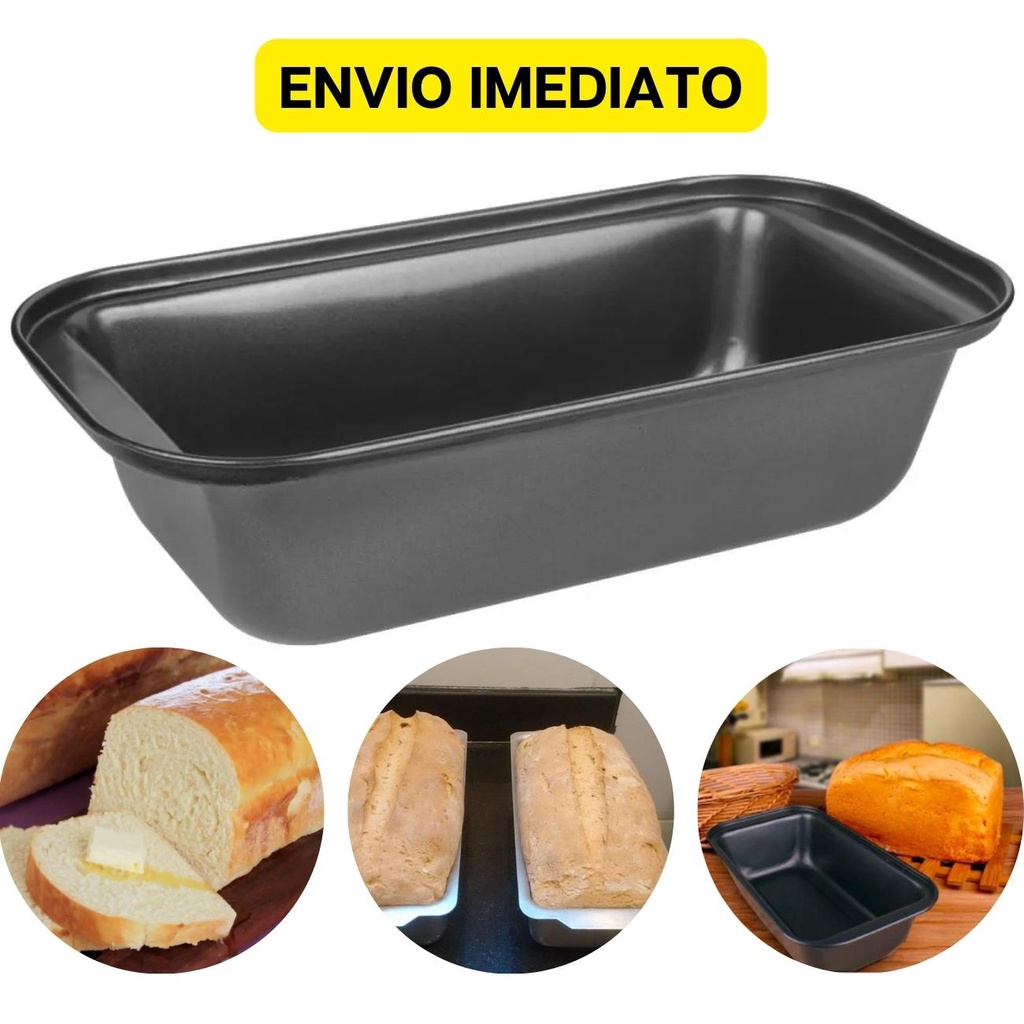 Forma Assadeira GRANDE Retangular de Pão e Bolo Antiaderente