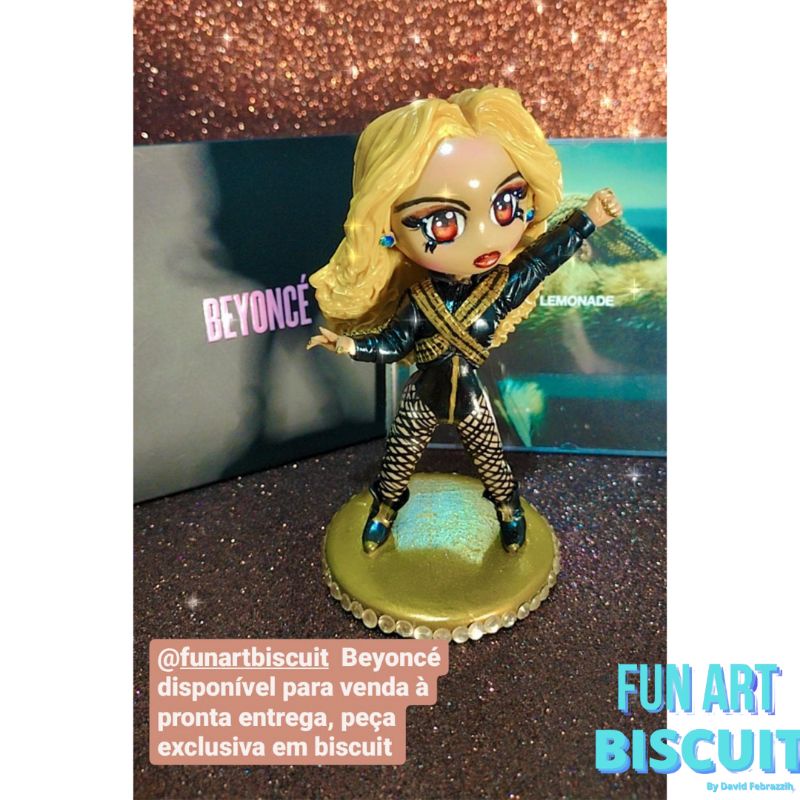 Escultura Chibi Beyoncé Superbawl Edition by @funartbiscuit | Shopee Brasil