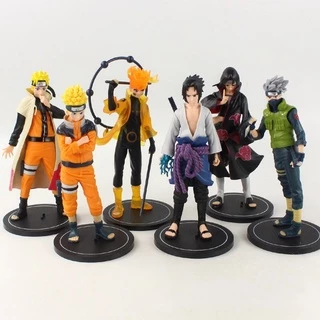 Gamma Kit 6 Boneca Naruto 18cm Articulado Naruto Uzumaki Sasuke Kakashi Boneca com Acessórios (One Piece)