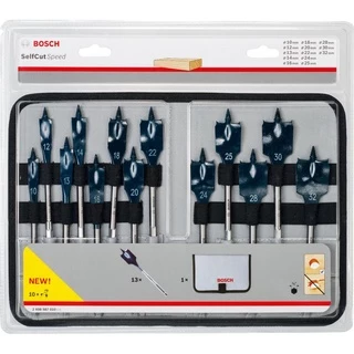 Kit de Brocas Chatas para Madeira com 13 Peças de 10 à 32 MM X 152 MM BOSCH
