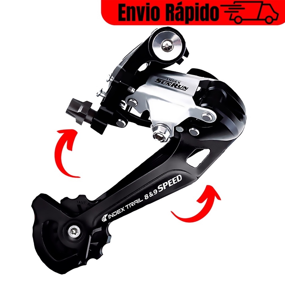Câmbio Traseiro Sunrun 9v-8v Bicicleta 27v-24v Index 43d Bicicleta