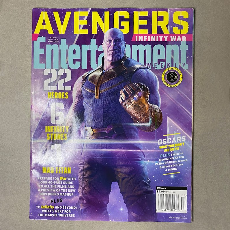 Revista Entertainment Weekly (March 16 2018) Avengers Infinity War Capa ...