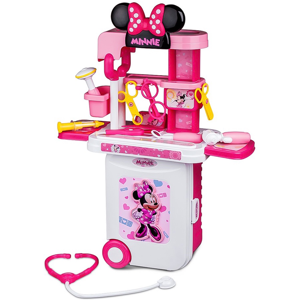 Maleta de Viagem Minnie Médico Play Set 3 em 1 Multikids