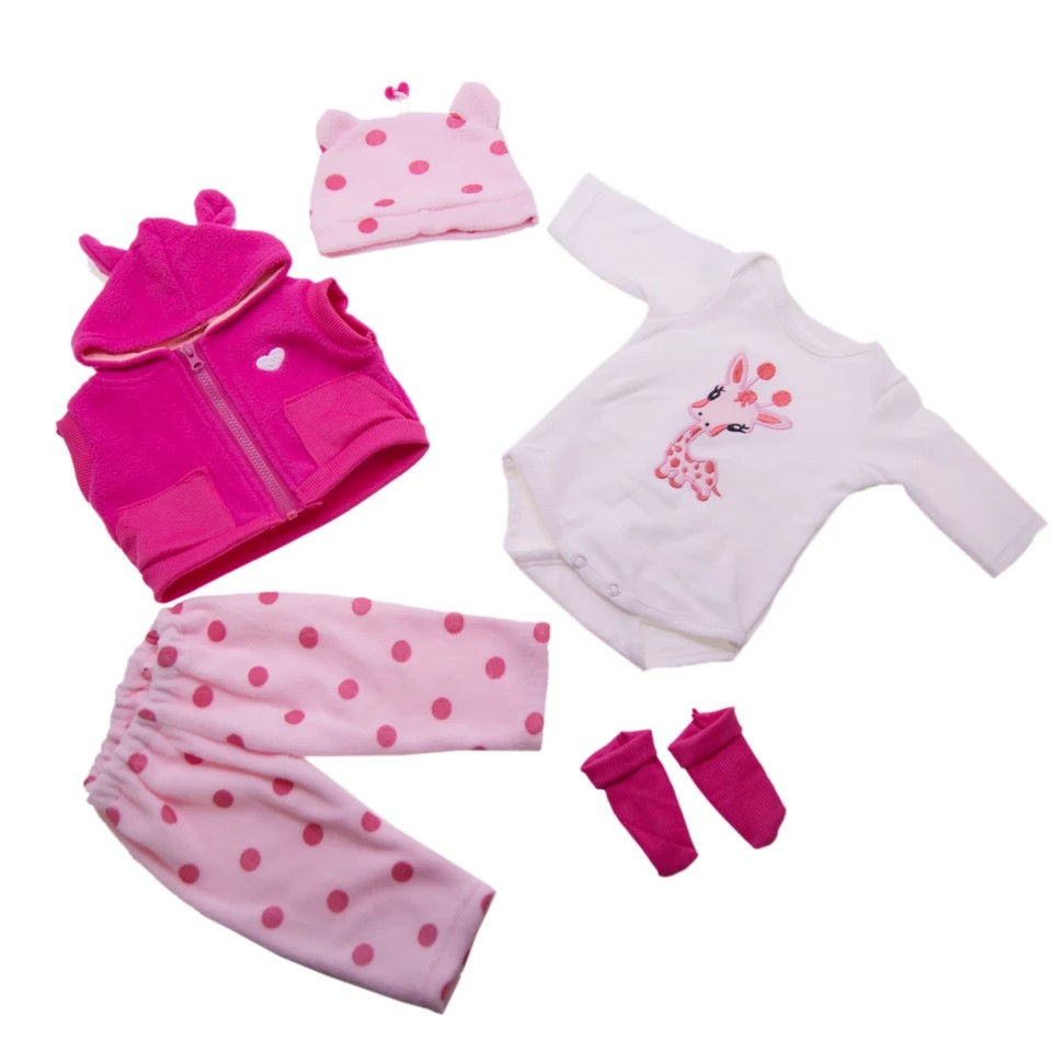 Kit de Roupas para Boneca Bebê Reborn Menina com tamanho de até