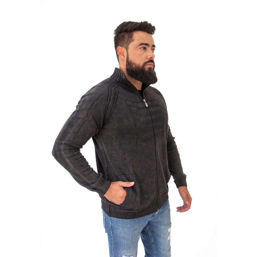 Jaqueta Masculina tricô 100% Algodão Mônaco 7183