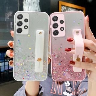 Estojo De Telefone Transparente Para Samsung Galaxy S23 UItra S22 S21 S20 FE Pára-Choques Macios Gradient Glitter