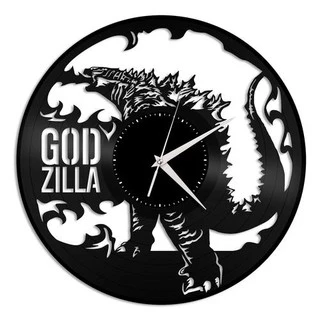Godzilla - Relógio Disco De Vinil Decoração